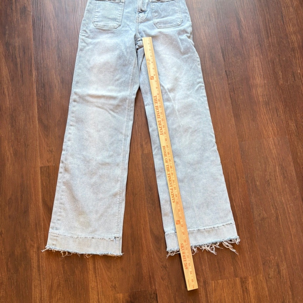 ♾️Lovervet Flying Monkey Wide Leg Jeans Front Patch Pocket Raw Hem Vervet 28♾️ - Picture 2 of 9
